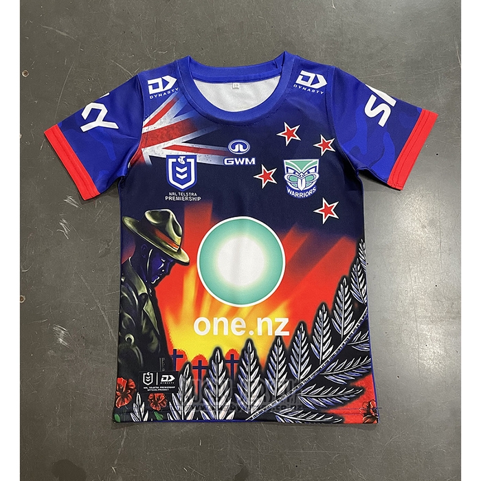 Jersey Kid's New Zealand Warriors Rugby 2024 ANZAC